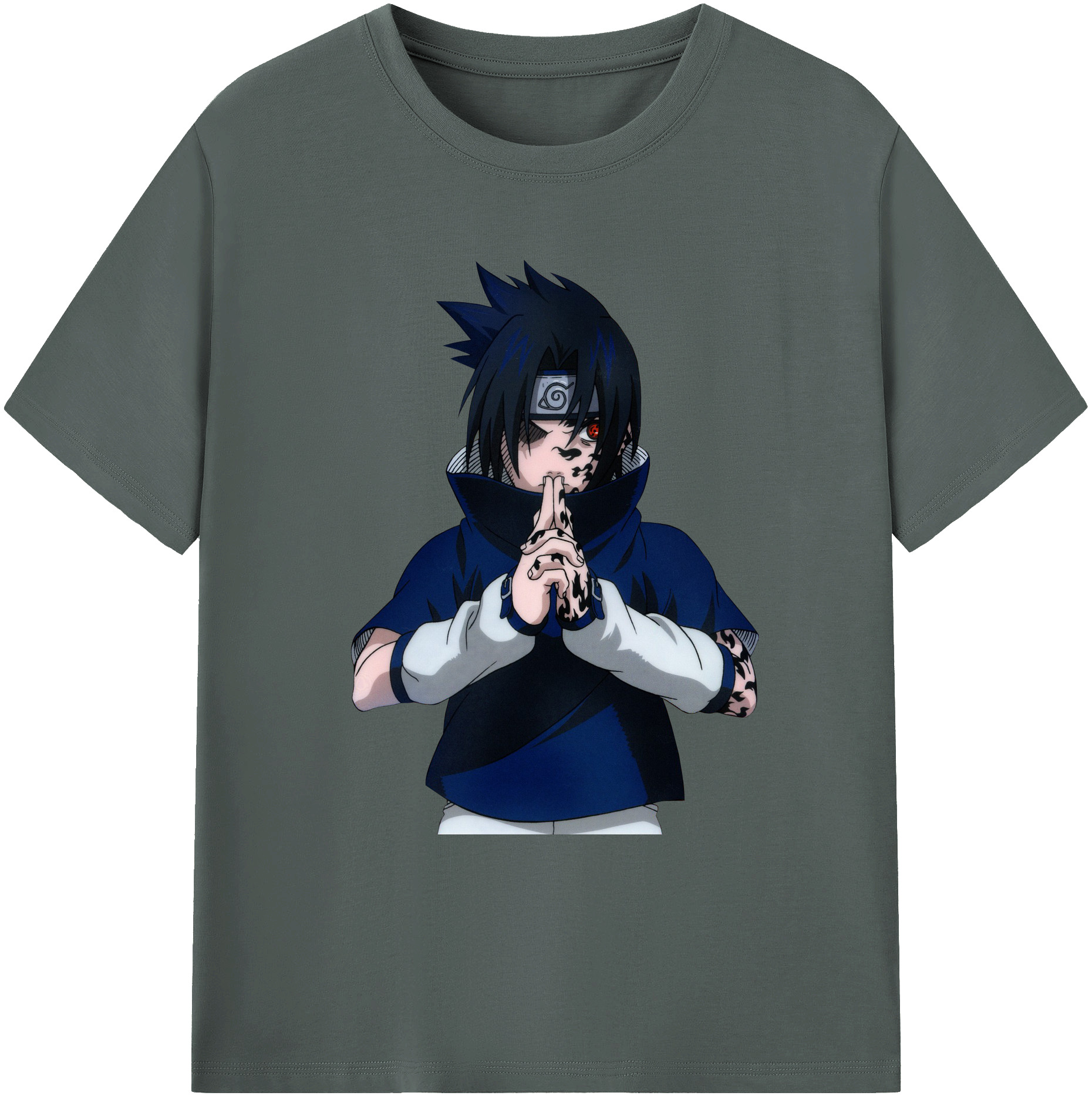 （画像用） NARUTO -ナルト- うちは サスケ Uchiha Sasuke 綿100％ メンズ半袖Tシャツ｜肌触りやわらか＆通気性